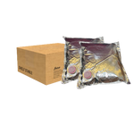 Load image into Gallery viewer, Two sealed, flexible pouches containing red liquid placed next to a Segafredo Zanetti cardboard box labeled &quot;shelf stable.
