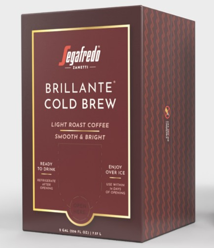 Segafredo Brillante™ Cold Brew Ready-to-Drink - 2gal (New Box Design) by Segafredo Zanetti features Rainforest Alliance Certified Colombian coffee. Refrigerate after opening and serve over ice.