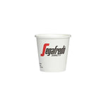Load image into Gallery viewer, A Segafredo Zanetti branded paper coffee cup with the &quot;segafredo zanetti&quot; logo printed in red and black on the side, ideal for hot beverages, isolated on a white background.
