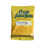 Load image into Gallery viewer, A yellow packet of Chock full o&#39;Nuts Original Decaf with text stating &quot;New York&#39;s Coffee Since 1932.&quot; The packet features an illustrated city skyline and a checkered border at the bottom.
