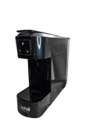 Load image into Gallery viewer, A Segafredo Zanetti® Contracted Sky Extra Espresso Capsule Machine in black, featuring dual cup size buttons, photographed against a plain background.
