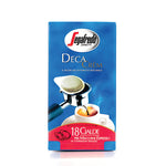 Load image into Gallery viewer, A package of Segafredo Zanetti Deca Crem decaffeinated espresso coffee pods, labeled &quot;Espresso Casa Deca Crèm,&quot; featuring 18 pods for espresso machines.
