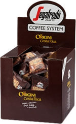 Load image into Gallery viewer, The Segafredo Zanetti Coffee System display box features individually packaged coffee pods labeled &quot;Segafredo Costa Rica Single Origin Espresso Single-Serve Cartridges,&quot; renowned for their fruity and long-lasting flavor. Enjoy the rich taste of Costa Rica Single Origin Espresso with every brew from your Segafredo Espresso 1 Brewer.
